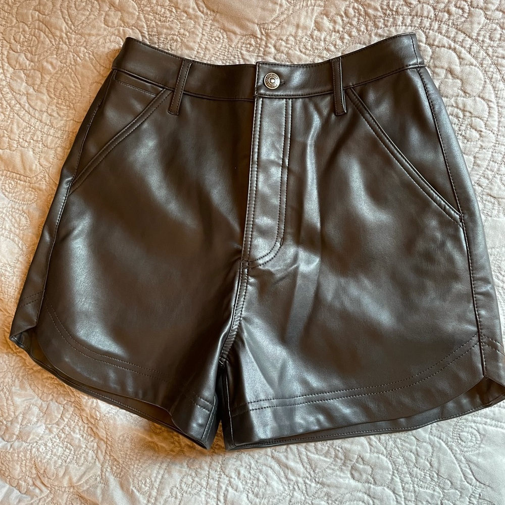 Free People Leather Shorts
